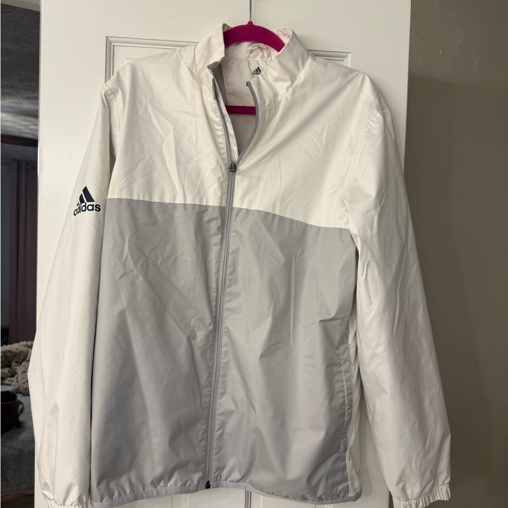 Men Adidas ClimaStorm White Jacket size small